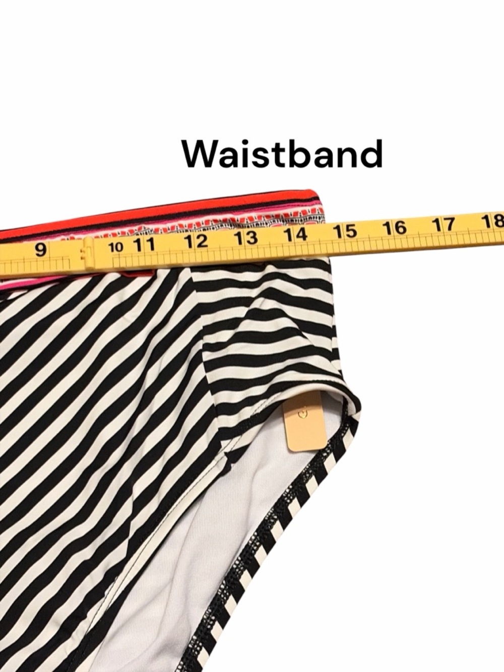 Gibson Latimer Black & White Striped Tankini with Pink Band - Picture 7 of 7